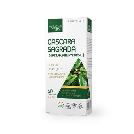 Suplement diety, Cascara Sagrada (Szakłak Amerykański) 300 mg 60 kapsułek Medica Herbs Medica Herbs