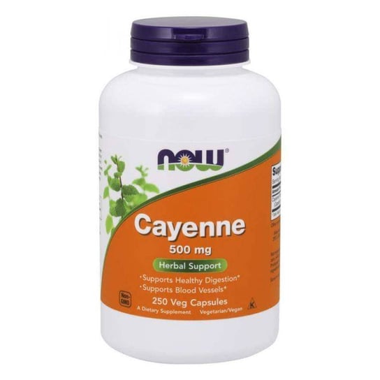 Suplement diety, Cayenne - Pieprz kajeński 500 mg (250 kaps.) Now Foods