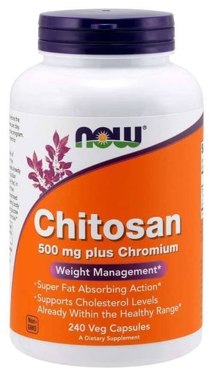 Suplement diety, Chitosan - Chitozan 500 mg + Chrom 100 mcg (240 kaps.) Now Foods