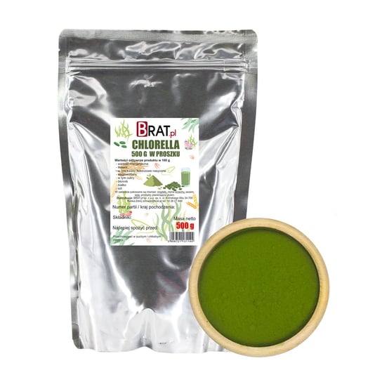 Suplement diety, Chlorella w proszku 500g BRAT