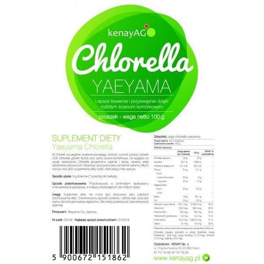 Suplement diety, Chlorella Yaeyama (100 g) Inna marka