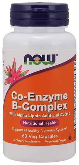 Suplement diety, Co-Enzyme B-Complex Kompleks Witamin z grupy B + Kwas alfa liponowy + Koenzym Q10 (60 kaps.) Now Foods