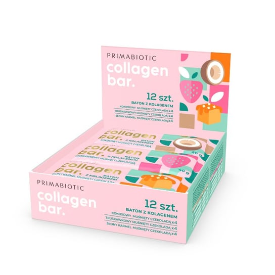 Suplement diety, Collagen Bar, batony z kolagenem, 12 szt. - różne smaki Primabiotic