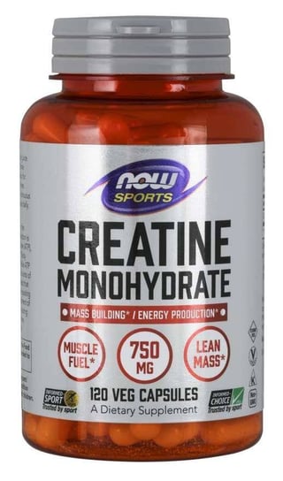 Suplement diety, Creatine Monohydrate - Monohydrat Kreatyny 750 mg (120 kaps.) Now Foods