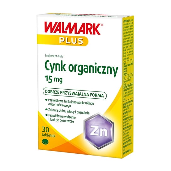 Suplement diety, Cynk organiczny 15 mg, suplement diety, 30 tabletek Inna marka