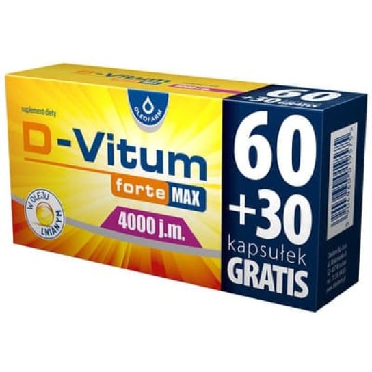 Suplement diety, D-Vitum forte Max 4000 j.m., kapsułki, 90 szt. Oleofarm
