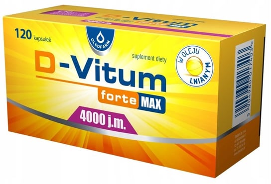 Suplement diety, D-VITUM FORTE MAX 4000 WITAMINA D 120 kaps w oleju Oleofarm