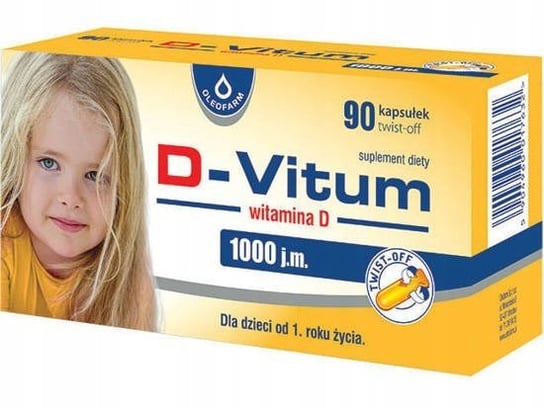 Suplement diety, D-VITUM witamina D 1000 j.m kapsułki twist-off 90 Oleofarm