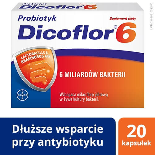 Suplement diety, Dicoflor 6, suplement diety, 20 kapsułek Bayer