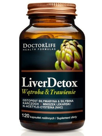 Suplement diety, Doctor Life, Liver Detox, Ochrona wątroby z ostropestem i karczoch N-Acetylo-L-Cysteina, 120 kaps. Doctor Life