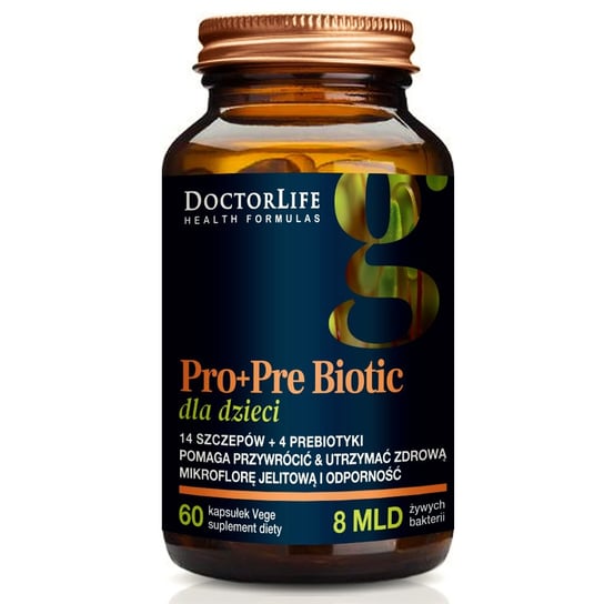 Suplement diety, Doctor Life, Pro+Pre biotic dla dzieci probiotyk, 60 kaps. Doctor Life