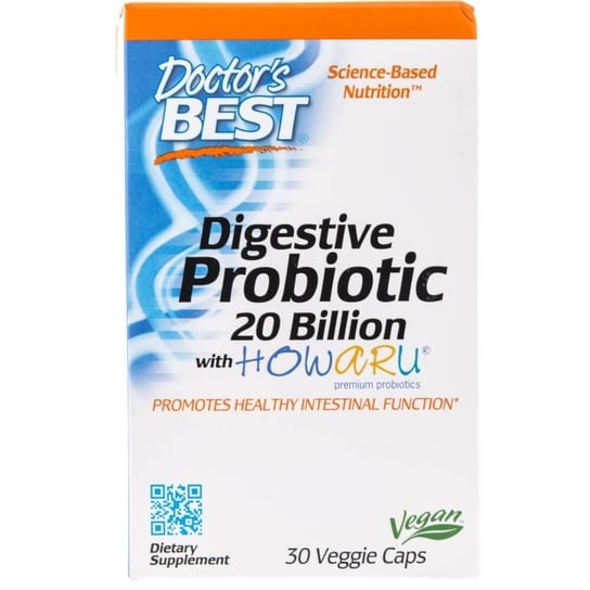 Suplement diety, Doctor's Best, Digestive Probiotic 20 Billion, 30 kapsułek Doctor's Best