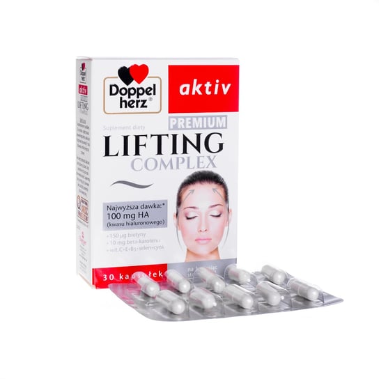 Suplement diety, Doppelherz Aktiv Lifting Complex Premium 100 mg HA, 30 kapsułek Queisser Pharma