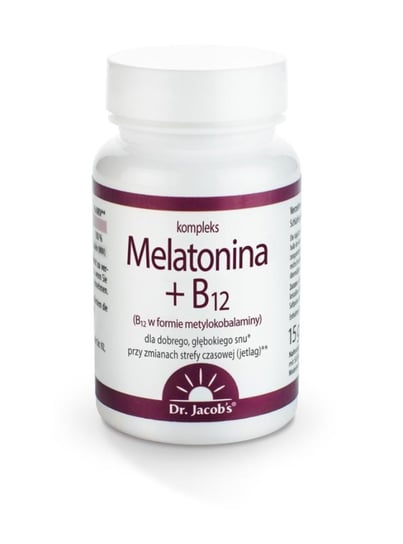 Suplement diety, Dr. Jacob's Melatonina i B12 60 tabletek Dr. Jacob's