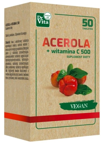 Suplement diety, Dr Vita, Acerola i Vitamina C 500, 50 tabl. Dr Vita
