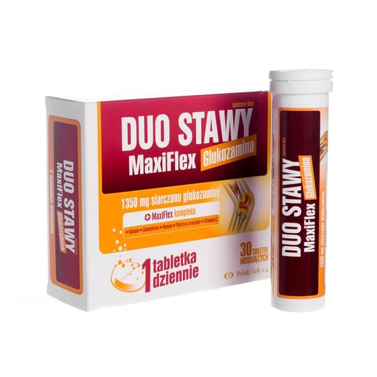 Suplement diety, Duo Stawy MaxiFlex glukozamina, 1350 mg siarczanu glukozaminy, 30 tabletek musujących Polski Lek S.A.
