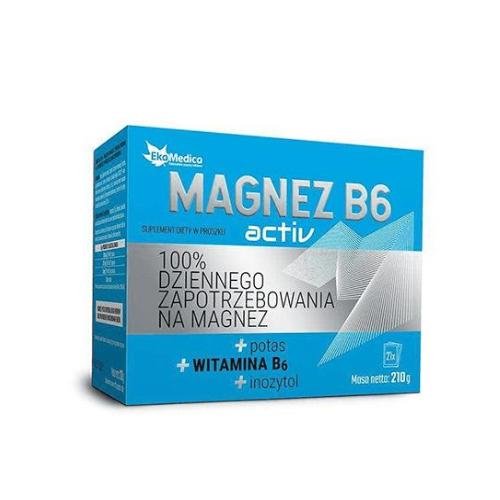 Suplement diety, EkaMedica Magnez B6 Activ, 21x7g saszetki Inna marka