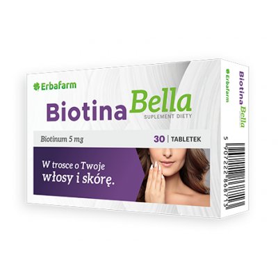 Suplement diety, Erbafarm, Biotina Bella, 30 Tabl. Erbafarm