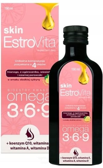 Suplement diety, Estrovita, Skin, Kwasy omega słodka cytryna, 150 ml ESTROVITA