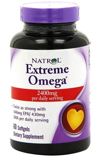 Suplement diety, Extreme Omega-3 2400mg + witamina E (60 softgels) Natrol Inna marka