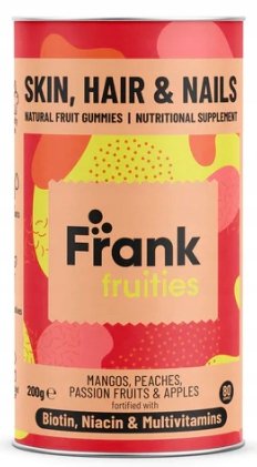 Suplement diety, Frank Fruities, Zdrowe włosy skóra i paznokci, 80 żelek Frank Fruities