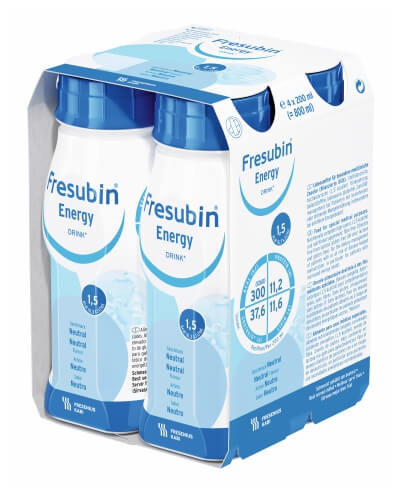 Suplement diety, Fresubin Energy Drink, płyn odżywczy o smaku neutralnym, 4 x 200 ml Fresubin