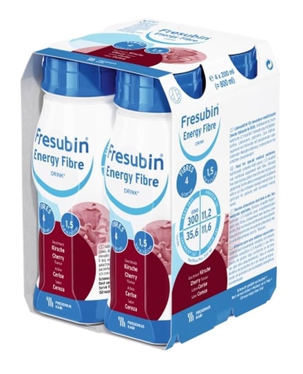 Suplement diety, Fresubin Energy Fibre Drink, smak wiśniowy, 4 x 200 ml Fresenius
