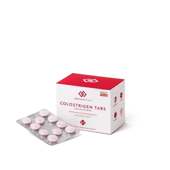 Suplement diety, GENACTIV Colostrum Colostrigen o Smaku Malinowym 60 tab. Genactiv