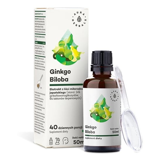 Suplement diety, Ginkgo Biloba - Ekstrakt W Płynie 50 Ml - Aura Herbals Aura Herbals