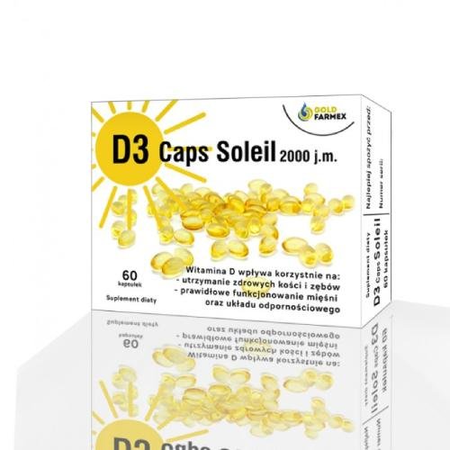 Suplement diety, Goldfarmex, Witamina D3 Caps Soleil 2000 j.m., 60kaps. Goldfarmex