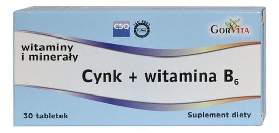 Suplement diety, Gorvita, Cynk + witamina B6, 30 tabletek Gorvita