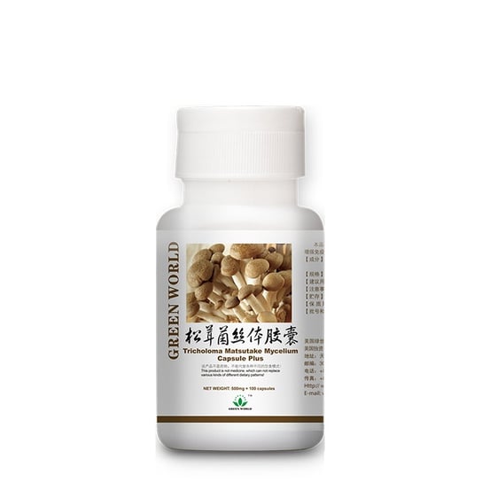 Suplement diety, Green world, Kapsułki z grzybnią "MATSUTAKE PLUS", 500mg, 100 kaps. Green World