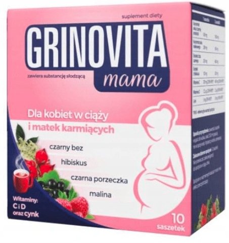 Suplement diety, Grinovita, Mama, Preparat do stosowania podczas karmienia piersią, 10 sasz. Inna marka