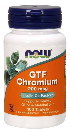Suplement diety, GTF Chromium - Chrom GTF 200 mcg (100 tabl.) Now Foods