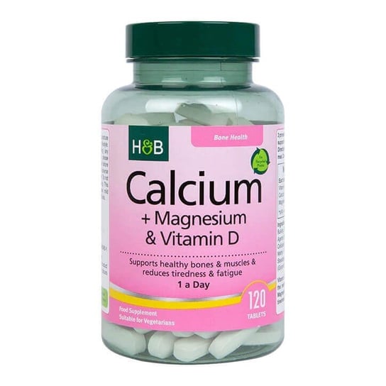 Suplement diety, Holland & Barrett, Calcium plus Magnesium & Vitamin D, 120 tab. Inna marka