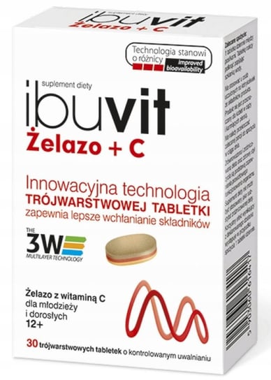 Suplement diety, Ibuvit, Żelazo + C Witamina, 30 tab. Polpharma