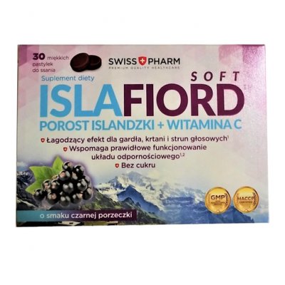 Suplement diety, Islafiord, Soft, Tabletki o smaku czarnej porzeczki, 30 tab. Swisspharm