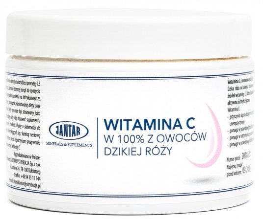 Suplement diety, Jantar, Naturalna Witamina C z Dzikiej Róży 1000 mg, 300 g JANTAR