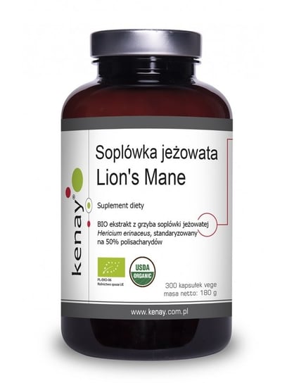 Suplement diety, Kenay, Soplówka Jeżowata - Lion's Mane, 300 kaps. Inna marka