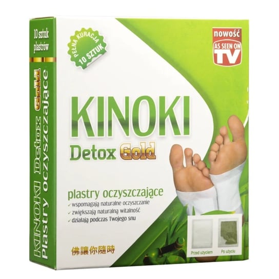 Suplement diety, Kinoki, Detox Gold, plastry oczyszczające na stopy, 10 szt. Kinoki