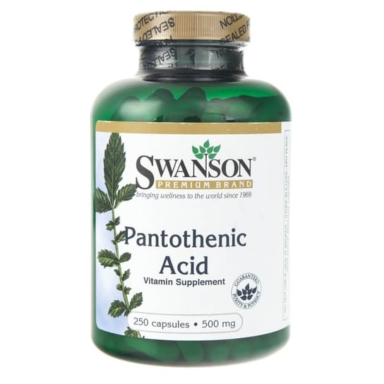 Suplement diety, Kwas pantotenowy SWANSON, 500 mg, 250 kapsułek Swanson