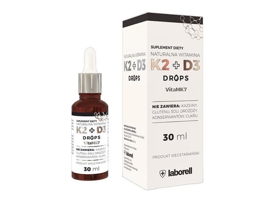Suplement diety, Laventi, Witamina K2 + D3, Drops, 30 ml Laborell