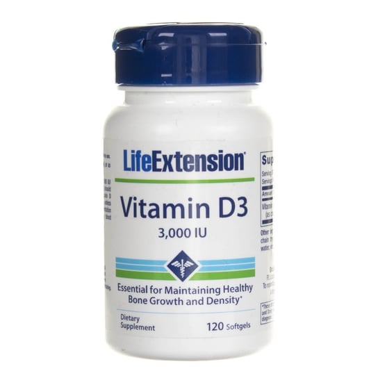 Suplement diety, Life Extension, Witamina D 3000 IU, 120 kapsułek Life Extension