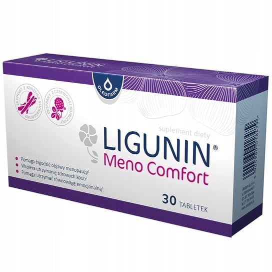 Suplement diety, Ligunin Meno Comfort Dla Kobiet, Menopauza, 30 Tab. Oleofarm