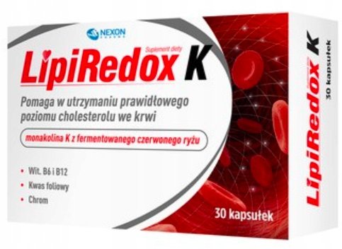 Suplement diety, LIPIREDOX K, cholesterol witamina B, 30 kaps. NEXON PHARMA