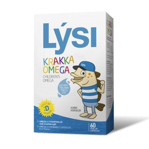 Suplement diety, LYSI, Kapsułki do żucia omega-3 dla dzieci, 60 kaps. Lysi