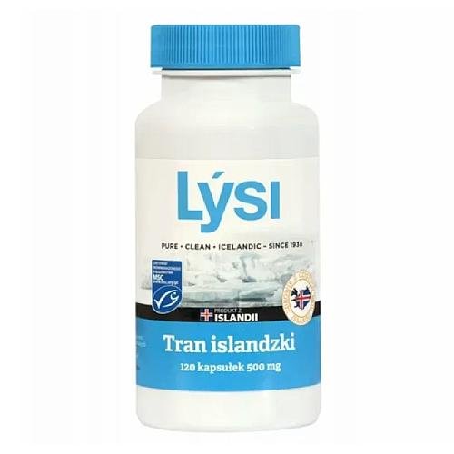 Suplement diety, LYSI Tran islandzki 500 mg, na odporność, 120 kapsułek Lysi