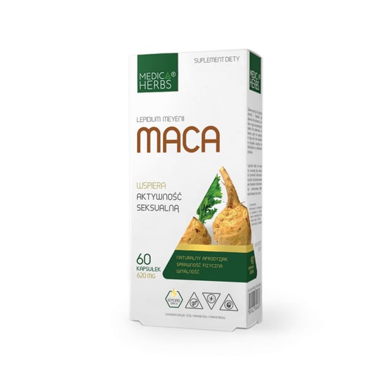 Suplement diety, Maca (Lepidium meyenii) 620 mg Medica Herbs POTENCJA LIBIDO Medica Herbs