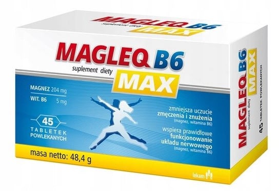 Suplement diety, Magleq, B6 Max Magnez + Witamina B6, 45 tab. LEKAM