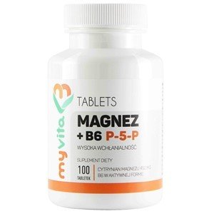 Suplement diety, Magnez + witamina B6 P-5-P, 100 tabletek MyVita MyVita